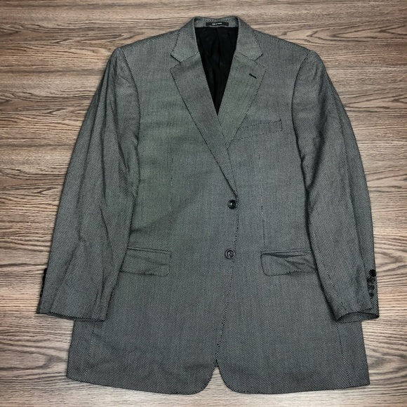 Versace Other - Versace Grey & Black Check Bamboo Sport Coat 46R